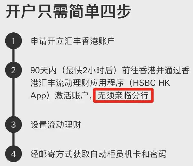 汇丰银行卡办理流程